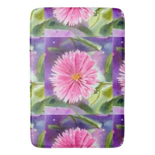 Lila Blume Badematte (Vorderseite Vertikal)