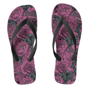 Lila Blume Badesandalen