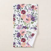 Lila Blume Badhandtuch Set (Handtuch)