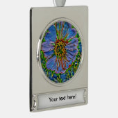 Lila Blume Banner-Ornament Silber (Rechts)
