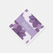 Lila Blume Bas Mitzva napkin mit Namen Serviette (Ecke)
