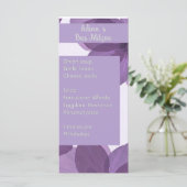 Lila Blume Bas Mitzva Party Menü Menükarte (Stehend Vorderseite)