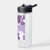 Lila Blume Bas Mitzva Wasserflasche mit Name Trinkflasche (Links)