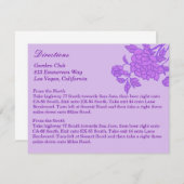 Lila Blume Benutzerdefinierte Richtungskarten Begleitkarte (Vorne/Hinten)