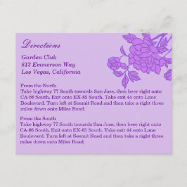Lila Blume Benutzerdefinierte Richtungskarten Begleitkarte