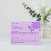 Lila Blume Benutzerdefinierte Richtungskarten Begleitkarte (Stehend Vorderseite)