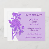 Lila Blume Benutzerdefinierte Save the Date-Karte Einladung (Vorne/Hinten)