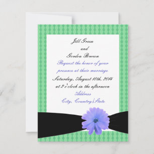 Lila Blume Black Ribbon Hochzeit Einladung