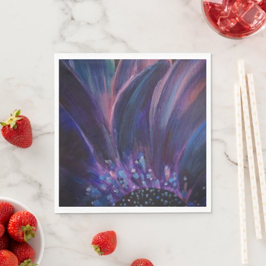 Lila Blume Blätter Malpapier Napkin Serviette (Beispiel)