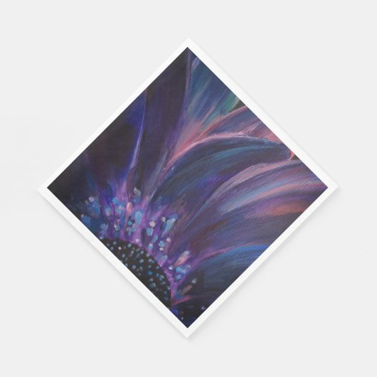 Lila Blume Blätter Malpapier Napkin Serviette (Ecke)