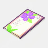 Lila Blume Bloom Post-it Klebezettel (angewinkelt)