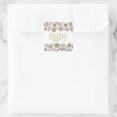 Lila Blume Blooms Baby Duschgiftmarke Quadratischer Aufkleber (Tasche)