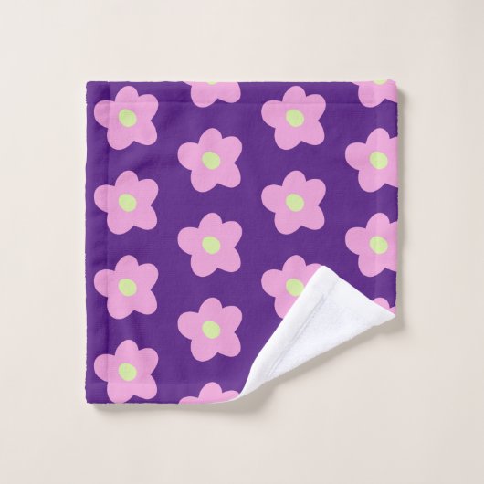 Lila Blume blüht Badhandtuch Set (Waschlappen)