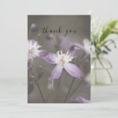 Lila Blume blüht floralfarben florale Wohnung Dank Dankeskarte (Stehend Vorderseite)
