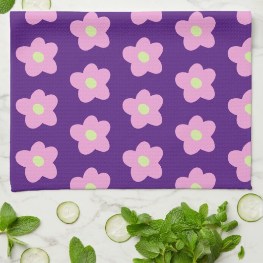 Lila Blume blüht Geschirrtuch (Gefaltet)