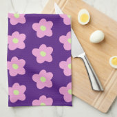 Lila Blume blüht Geschirrtuch (Viertel Falte)