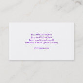 lila Blume blüht weiße elegante Geschäftskarte Visitenkarte (Rückseite)