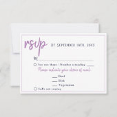 Lila Blume Blumenkarte RSVP Karte (Vorderseite)