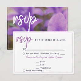 Lila Blume Blumenkarte RSVP Karte