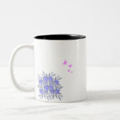 Lila Blume Blumenrosa Schmetterlingsmuster Tasse (Links)