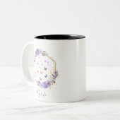 Lila Blume Blumenschmetterlinge Muster meines Lebe Zweifarbige Tasse (Vorderseite Links)