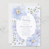 Lila Blume Blüte Geburtstag Einladung (Vorderseite)
