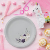 lila Blume botanisch Pappteller (Party)