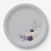 lila Blume botanisch Pappteller (Vorderseite)