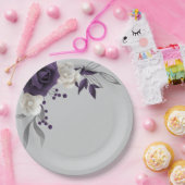 lila Blume botanisch Pappteller (Party)