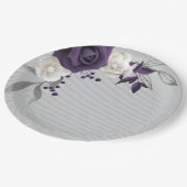 lila Blume botanisch Pappteller (Schrägansicht)