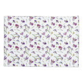 Lila Blume Botanisches Muster Kissenbezug (Rückseite)