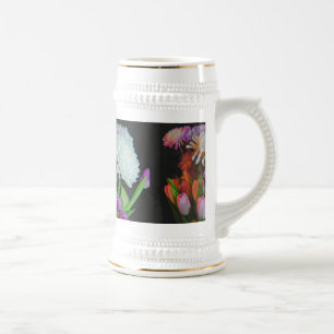 Lila Blume Bouquet Bierglas