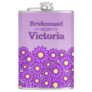 Lila Blume Bridesmaid Flask Flachmann