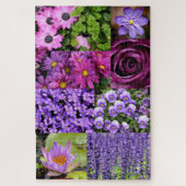 Lila Blume Collage Puzzle (Vertikal)