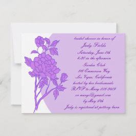 Lila Blume Custom Bridal Dusche Einladungen