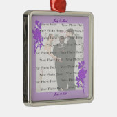 Lila Blume Custom Square Silver Ornament (Rechts)