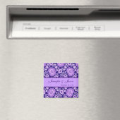Lila Blume Damask Wedding Magnet (In Situ (Geschirrspüler))