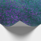 Lila Blume des Rates zu Grünen Geschenkpapier (Ecke)