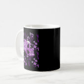 Lila Blume des Schädels Coole Beängstigende Blüten Kaffeetasse (Vorderseite Links)