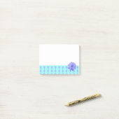 Lila Blume Diamant-Schnittlinie Post-it Klebezettel (Auf Schreibtisch)