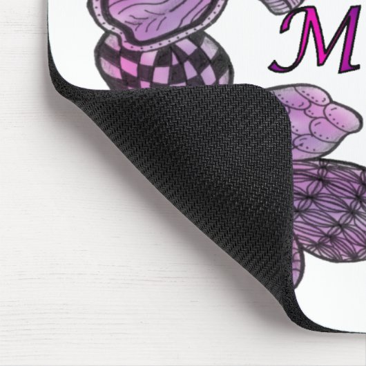 Lila Blume Doodled MAMA Design Mousepad (Ecke)