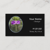 lila Blume einfach, melodisch schwarze Visitenkart Visitenkarte (Rückseite)