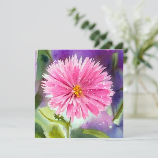 Lila Blume Einladung (Stehend Vorderseite)