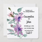 Lila Blume Einladung (Vorderseite)