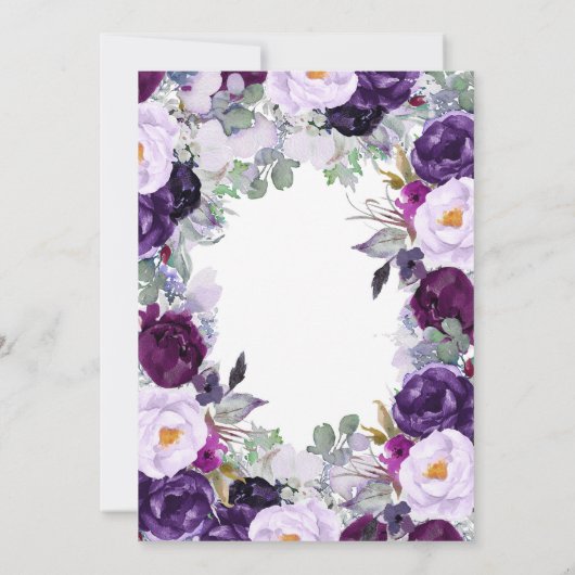 Lila Blume Einladung (Rückseite)