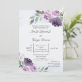 Lila Blume Einladung (Stehend Vorderseite)