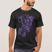 Lila Blume Elephant Alzheimer's Awareness Mama G T-Shirt (Vorderseite)