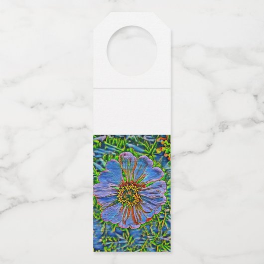 Lila Blume Flaschenanhänger (Rückseite)