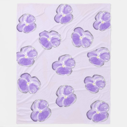 Lila Blume Fleece Blanket (Vorderseite)