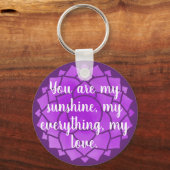 Lila Blume Floral Chakra Design Reiki Yogo Schlüsselanhänger (Rückseite)